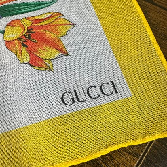 Gucci Flora Silk Square Scarves Set of 2 With Box for Neck Hair Bag Vintage - Picture 4 of 8